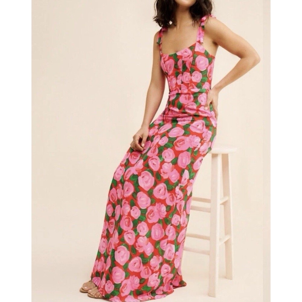 Show Me Your Mumu Maxi Dress Willow Sz XL Floral In Rosie Blooms Fairycore